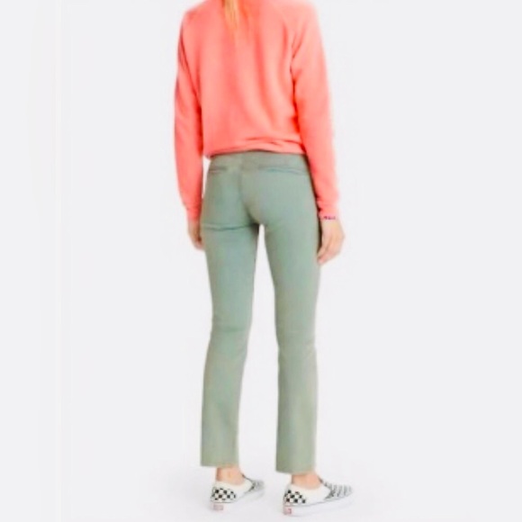 MOTHER The Insider Ankle Prep Killing Time Pants Chinos Washed Army Green Cotton - Picture 2 of 14